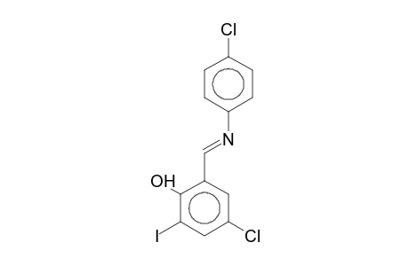 4-Chloro-2-{[(4-chlorophenyl)imino]methyl}-6-iodophenol