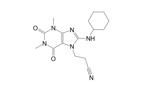 3-[8-(cyclohexylamino)-1,3-dimethyl-2,6-dioxo-1,2,3,6-tetrahydro-7H-purin-7-yl]propanenitrile