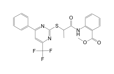 methyl 2-[(2-{[4-phenyl-6-(trifluoromethyl)-2-pyrimidinyl]sulfanyl}propanoyl)amino]benzoate