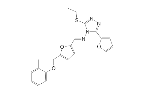N-[3-(ethylsulfanyl)-5-(2-furyl)-4H-1,2,4-triazol-4-yl]-N-((E)-{5-[(2-methylphenoxy)methyl]-2-furyl}methylidene)amine