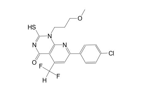 pyrido[2,3-d]pyrimidin-4(1H)-one, 7-(4-chlorophenyl)-5-(difluoromethyl)-2-mercapto-1-(3-methoxypropyl)-