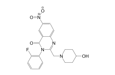 4(3H)-quinazolinone, 3-(2-fluorophenyl)-2-[(4-hydroxy-1-piperidinyl)methyl]-6-nitro-
