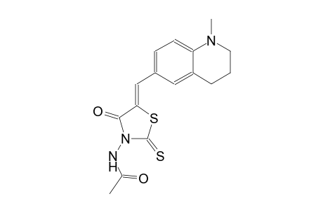 acetamide, N-[(5Z)-4-oxo-5-[(1,2,3,4-tetrahydro-1-methyl-6-quinolinyl)methylene]-2-thioxothiazolidinyl]-