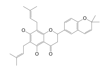 Euchrenone A4 [5,7-dihydroxy-6,8-di(.gamma.,.gamma.-dimethylallyl)-[6"",6""-dimethylpyrano(2"',3"":4',3')]flavanone]