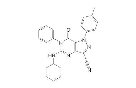 3-Cyano-5-cyclohexylamino-6-phenyl-1-p-tolyl-1H-pyrazolo[4,3-d]pyrimidin-7(6H)-one