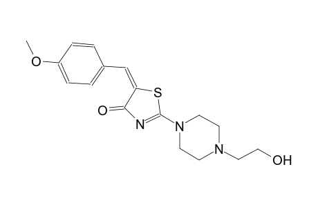 4(5H)-thiazolone, 2-[4-(2-hydroxyethyl)-1-piperazinyl]-5-[(4-methoxyphenyl)methylene]-, (5E)-
