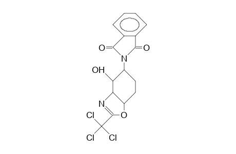 (.+-.)-(1R*,2S*,3R*,6S*)-3-Phthalimido-8-trichloromethyl-7-oxa-9-aza-bicyclo(4.3.0)non-8-en-2-ol