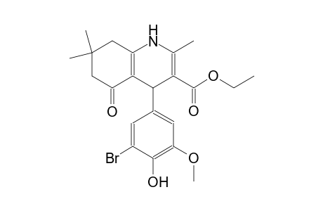 ethyl 4-(3-bromo-4-hydroxy-5-methoxyphenyl)-2,7,7-trimethyl-5-oxo-1,4,5,6,7,8-hexahydro-3-quinolinecarboxylate