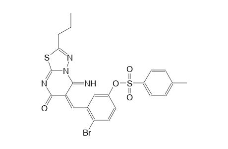 4-bromo-3-[(E)-(5-imino-7-oxo-2-propyl-5H-[1,3,4]thiadiazolo[3,2-a]pyrimidin-6(7H)-ylidene)methyl]phenyl 4-methylbenzenesulfonate