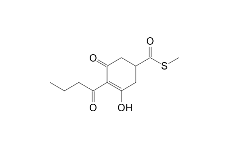 3-Cyclohexene-1-carbothioic acid, 3-hydroxy-5-oxo-4-(1-oxobutyl)-,S-methyl ester