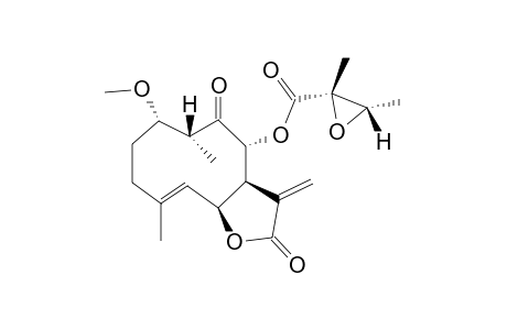 (2S,3S)-2,3-dimethyloxirane-2-carboxylic acid [(3aS,4R,6R,7S,10E,11aS)-2,5-diketo-7-methoxy-6,10-dimethyl-3-methylene-4,6,7,8,9,11a-hexahydro-3aH-cyclodeca[d]furan-4-yl] ester