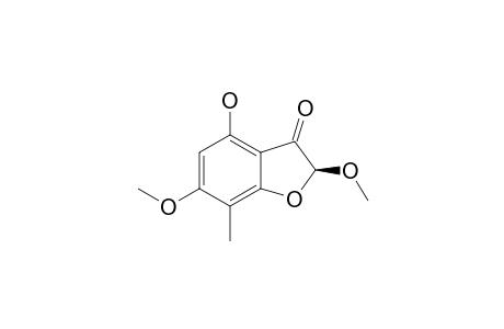 SPARANONE-B;4-HYDROXY-2(S),6-DIMETHOXY-7-METHYLCOUMARAN-3-ONE
