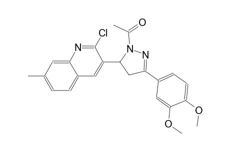 3-[1-acetyl-3-(3,4-dimethoxyphenyl)-4,5-dihydro-1H-pyrazol-5-yl]-2-chloro-7-methylquinoline