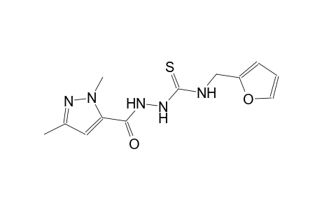 2-[(1,3-dimethyl-1H-pyrazol-5-yl)carbonyl]-N-(2-furylmethyl)hydrazinecarbothioamide