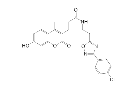 2H-1-benzopyran-3-propanamide, N-[2-[3-(4-chlorophenyl)-1,2,4-oxadiazol-5-yl]ethyl]-7-hydroxy-4-methyl-2-oxo-