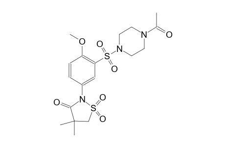 3-isothiazolidinone, 2-[3-[(4-acetyl-1-piperazinyl)sulfonyl]-4-methoxyphenyl]-4,4-dimethyl-, 1,1-dioxide