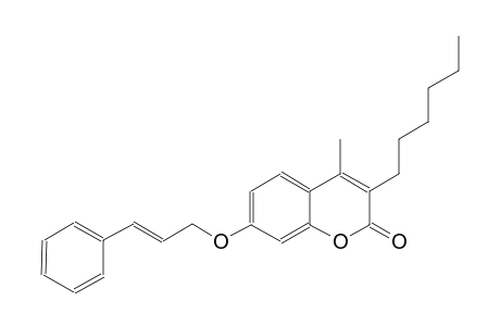 2H-1-benzopyran-2-one, 3-hexyl-4-methyl-7-[[(2E)-3-phenyl-2-propenyl]oxy]-