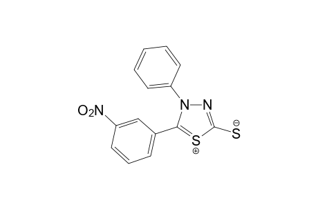 5-(m-NITROPHENYL)-4-PHENYL-1,3,4-THIADIAZOLIDINE-2-THIOL, MESO-IONIC DIDEHYDRO DERIVATIVE