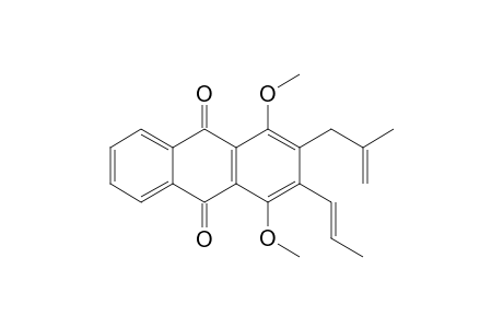1,4-dimethoxy-2-(2'-methylprop-2'-enyl)-3-(prop-1''-enyl)anthraquinone