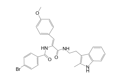 4-Bromanyl-N-[(Z)-1-(4-methoxyphenyl)-3-[2-(2-methyl-1H-indol-3-yl)ethylamino]-3-oxidanylidene-prop-1-en-2-yl]benzamide