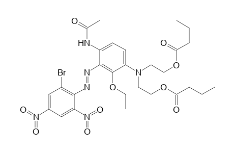 N,N-Bis(butyryloxyethyl)-2-ethoxy-4-acetamido-3-(6-bromo-2,4-dinitrophenylazo)aniline
