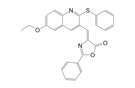 (4Z)-4-{[6-ethoxy-2-(phenylsulfanyl)-3-quinolinyl]methylene}-2-phenyl-1,3-oxazol-5(4H)-one