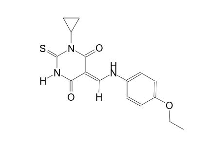 (5Z)-1-cyclopropyl-5-[(4-ethoxyanilino)methylene]-2-thioxodihydro-4,6(1H,5H)-pyrimidinedione