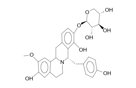 (+)-8alpha-(4'-HYDROXYBENZYL)-2-METHOXY-10-O-(beta-XYLOPYRANOSYL)BERBIN-3,9-DIOL