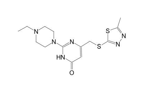 4(3H)-pyrimidinone, 2-(4-ethyl-1-piperazinyl)-6-[[(5-methyl-1,3,4-thiadiazol-2-yl)thio]methyl]-