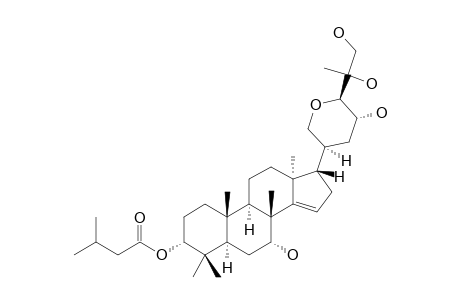 3-methylbutyric acid [(3R,5R,7R,8R,9R,10S,13S,17S)-17-[(3S,5R,6R)-6-(1,2-dihydroxy-1-methyl-ethyl)-5-hydroxy-tetrahydropyran-3-yl]-7-hydroxy-4,4,8,10,13-pentamethyl-2,3,5,6,7,9,11,12,16,17-decahydro-1H-cyclopenta[a]phenanthren-3-yl] ester