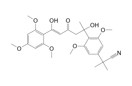 Benzeneacetonitrile, 4-[1,5-dihydroxy-1-methyl-3-oxo-5-(2,4,6-trimethoxyphenyl)-4-pentenyl]-3,5-dimethoxy-.alpha.,.alpha.-dimethyl-