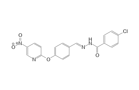 4-chloro-N'-((E)-{4-[(5-nitro-2-pyridinyl)oxy]phenyl}methylidene)benzohydrazide