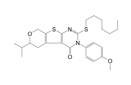 2-(heptylsulfanyl)-6-isopropyl-3-(4-methoxyphenyl)-3,5,6,8-tetrahydro-4H-pyrano[4',3':4,5]thieno[2,3-d]pyrimidin-4-one