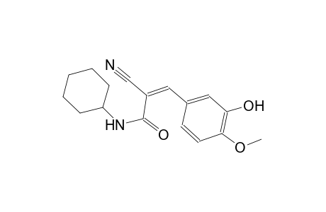 (2Z)-2-cyano-N-cyclohexyl-3-(3-hydroxy-4-methoxyphenyl)-2-propenamide