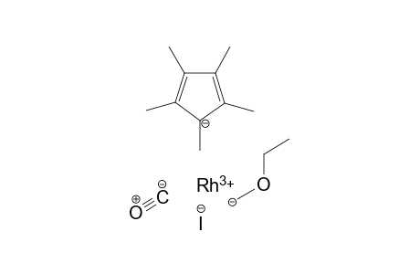 Methanidyloxyethane-1,2,3,4,5-pentamethylcyclopenta-2,4-dien-1-ide carbonyl rhodium(III) iodide