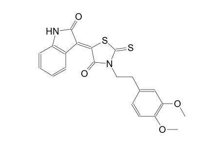 (3Z)-3-{3-[2-(3,4-dimethoxyphenyl)ethyl]-4-oxo-2-thioxo-1,3-thiazolidin-5-ylidene}-1,3-dihydro-2H-indol-2-one