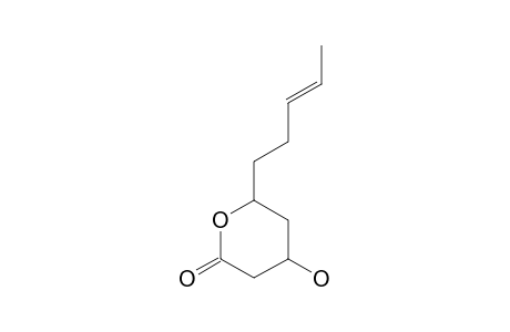 4-hydroxy-6-[(E)-pent-3-enyl]oxan-2-one