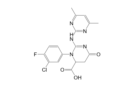3-(3-chloro-4-fluorophenyl)-2-[(4,6-dimethyl-2-pyrimidinyl)amino]-6-oxo-3,4,5,6-tetrahydro-4-pyrimidinecarboxylic acid