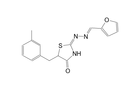 2-furancarboxaldehyde, [(2E)-5-[(3-methylphenyl)methyl]-4-oxothiazolidinylidene]hydrazone