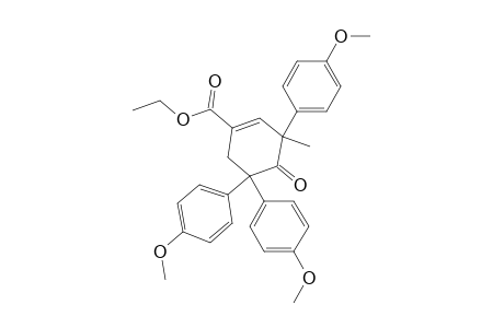 1-Cyclohexene-1-carboxylic acid, 3,5,5-tris(4-methoxyphenyl)-3-methyl-4-oxo-, ethyl ester