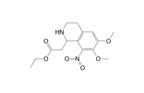2-(6,7-dimethoxy-8-nitro-1,2,3,4-tetrahydroisoquinolin-1-yl)acetic acid ethyl ester