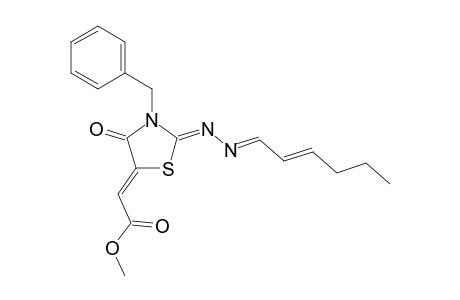 (Z)-Methyl 2-((Z)-3-benzyl-2-{(E)-[(E)-hex-2-enylidene]-hydrazono}-4-oxothiazolidin-5-ylidene)acetate