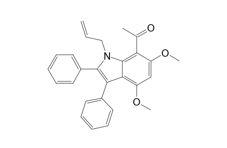 1-[4',6'-dimethoxy-2',3'-diphenyl-1'-(prop-2''-enyl)indol-7'-yl]ethanone