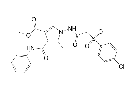 Methyl 4-(anilinocarbonyl)-1-{[2-(4-chlorobenzsulfonyl)acetyl]amino}-2,5-dimethyl-1H-pyroole-3-carboxylate
