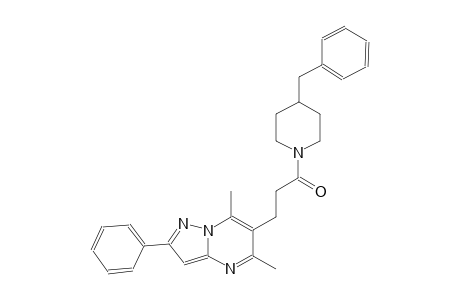 pyrazolo[1,5-a]pyrimidine, 5,7-dimethyl-6-[3-oxo-3-[4-(phenylmethyl)-1-piperidinyl]propyl]-2-phenyl-