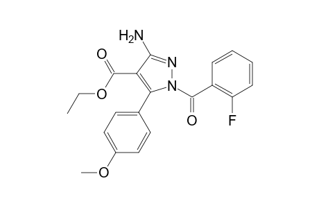 1H-Pyrazole-4-carboxylic acid, 3-amino-1-(2-fluorobenzoyl)-5-(4-methoxyphenyl)-, ethyl ester