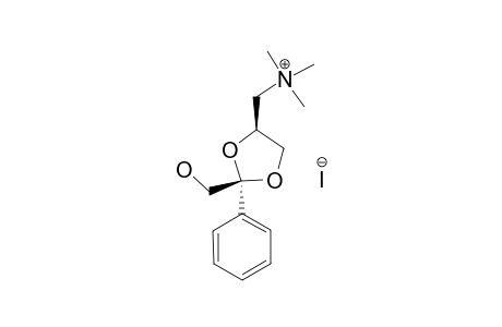 (2S,4R)-2-HYDROXYMETHYL-2-PHENYL-4-TRIMETHYLAMMONIUMMETHYL-1,3-DIOXOLANE-IODIDE