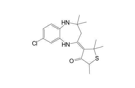 (4E)-4-(8'-Chloro-4',4'-diimethyl-1',3',4',5'-tetrahydro-2H-1',5'-benzodiazepin-2'-ylidene)-2,5,5-trimethyldihydrothiophen-3(2H)-one