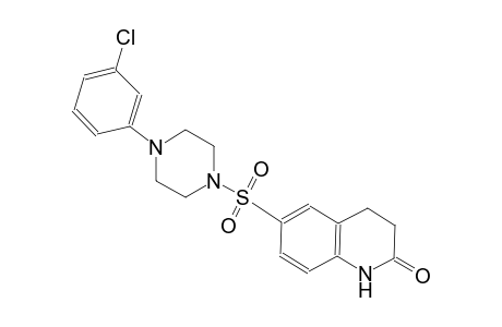 6-{[4-(3-chlorophenyl)-1-piperazinyl]sulfonyl}-3,4-dihydro-2(1H)-quinolinone