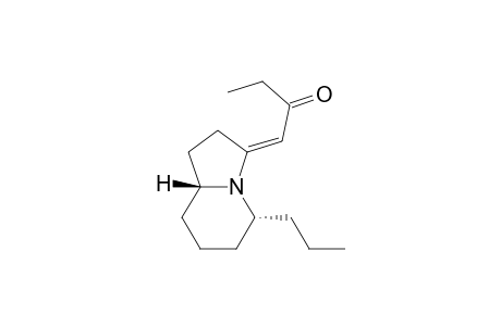 2-Butanone, 1-(hexahydro-5-propyl-3(2H)-indolizinylidene)-, trans-(.+-.)-